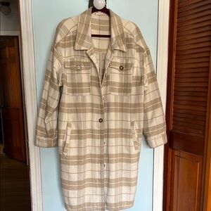 Plaid Beige Women's Coat